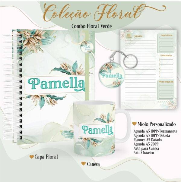 Arquivo Digital Agenda Floral Verde - Ano 2024