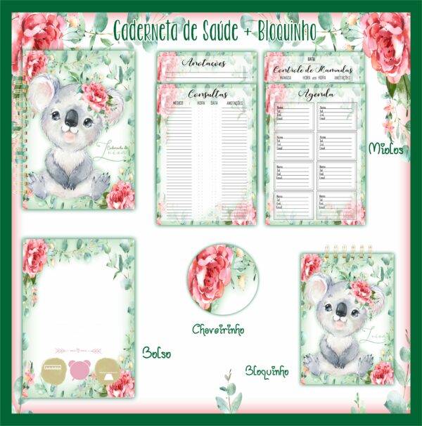 Arquivo Digital KIT Caderneta de vacina COALA MENINA 01