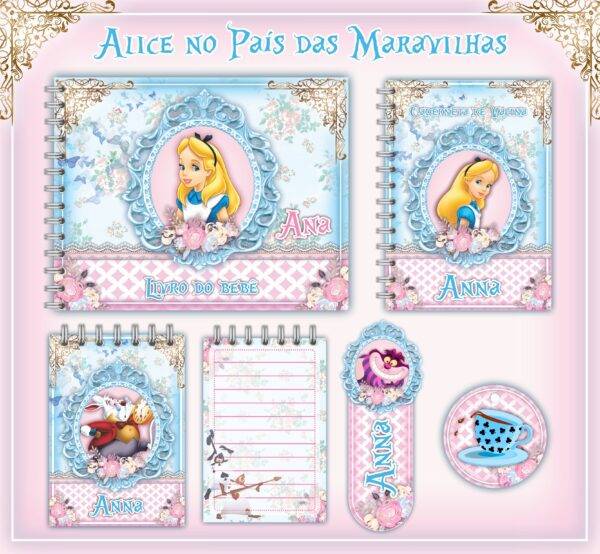 Arquivo Digital KIT Caderneta ALICE NO PAÍS DAS MARAVILHAS 1