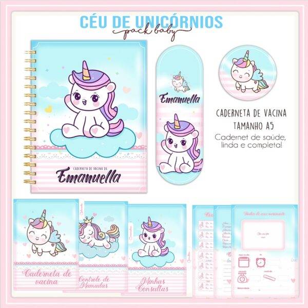 Arquivo Digital KIT Caderneta de vacina UNICORNIO 1