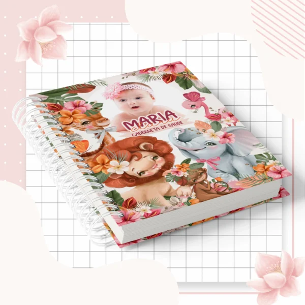 Arquivo Digital KIT Caderneta de vacina Safari Menina 4 - Imagem 2