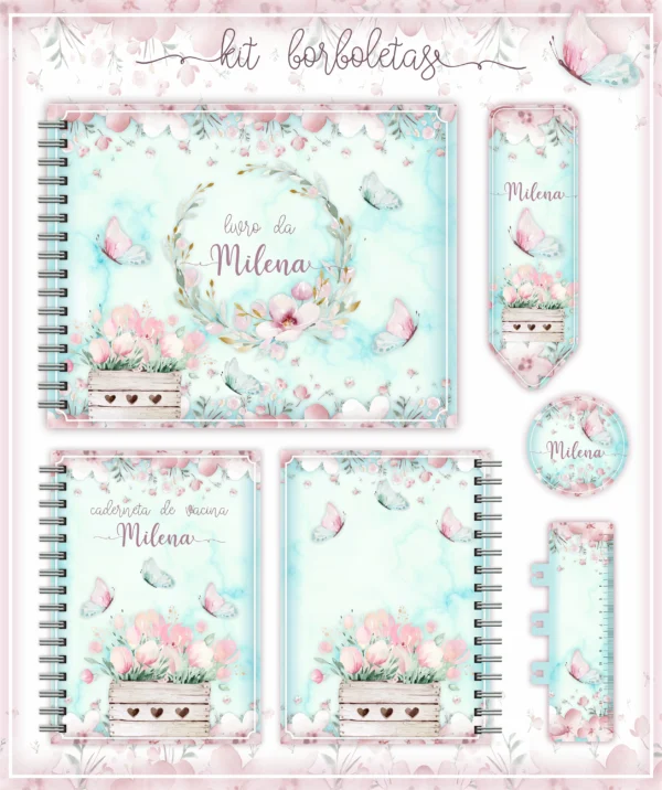 Arquivo Digital KIT Caderneta de vacina BORBOLETAS 01