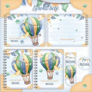 Arquivo Digital KIT Caderneta de vacina BALÃO MENINO 01