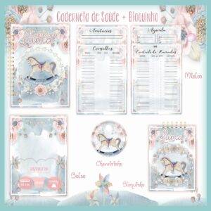 Arquivo Digital KIT Caderneta de vacina CARROSSEL VINTAGE 01