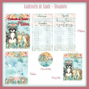 Arquivo Digital KIT Caderneta de vacina BOSQUE MENINA 02
