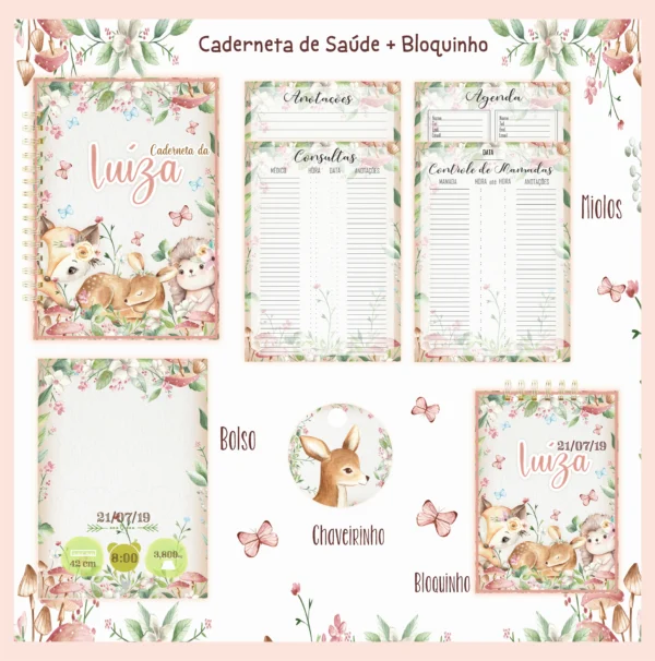 Arquivo Digital KIT Caderneta de vacina BOSQUE ENCANTADO 01