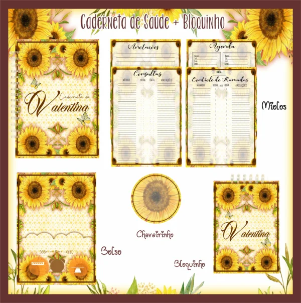 Arquivo Digital KIT Caderneta de vacina GIRASSOL 1