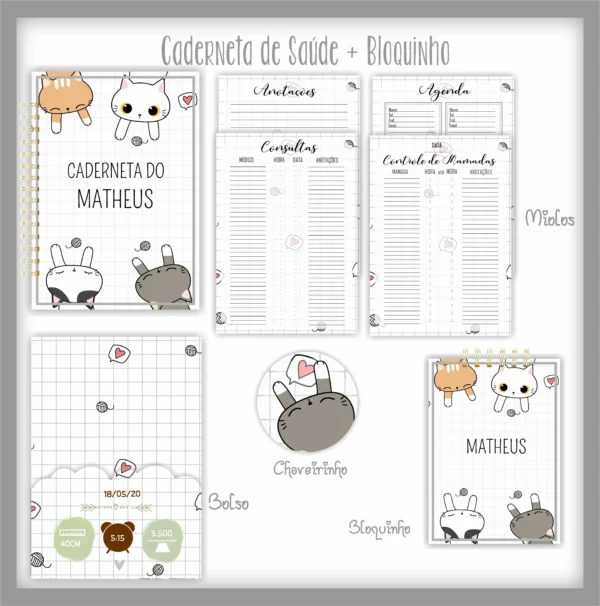 Arquivo Digital KIT Caderneta de vacina GATINHOS 2