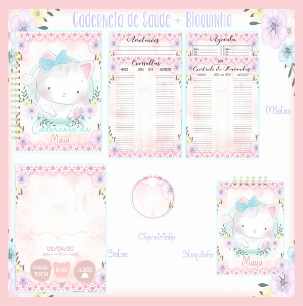 Arquivo Digital KIT Caderneta de vacina GATINHA 1