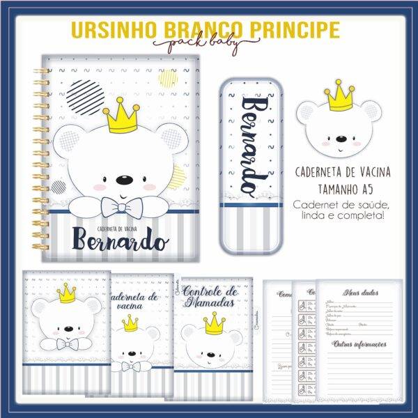 Arquivo Digital KIT Caderneta de vacina URSINHO BRANCO 1