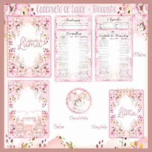 Arquivo Digital KIT Caderneta de vacina FLORAL 3