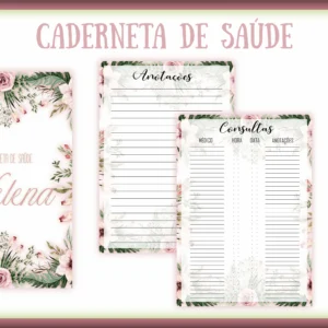 Arquivo Digital KIT Caderneta de vacina FLORAL 1