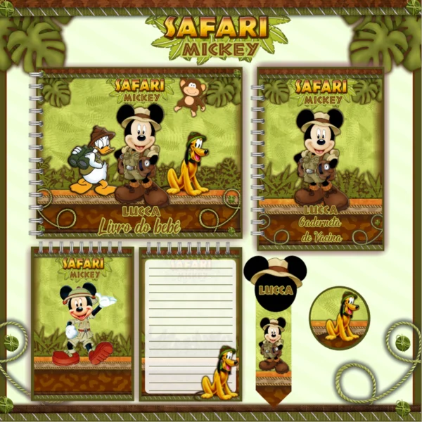 Arquivo Digital KIT Caderneta de vacina MICKEY SAFARI 1