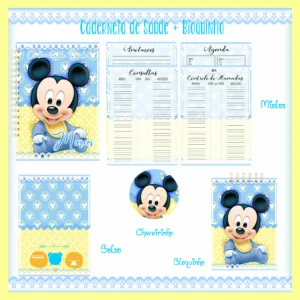 Arquivo Digital KIT Caderneta de vacina MICKEY BABY 2
