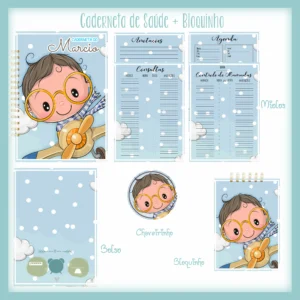Arquivo Digital KIT Caderneta de vacina MENINO AVIADOR 1