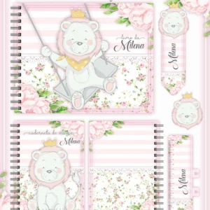 Arquivo Digital KIT Caderneta de vacina LEÃOZINHO ROSA 1