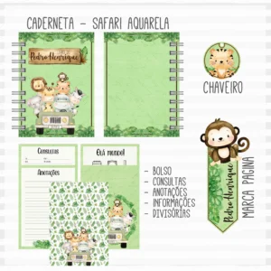 Arquivo Digital KIT Caderneta de vacina SAFARI MENINO 3