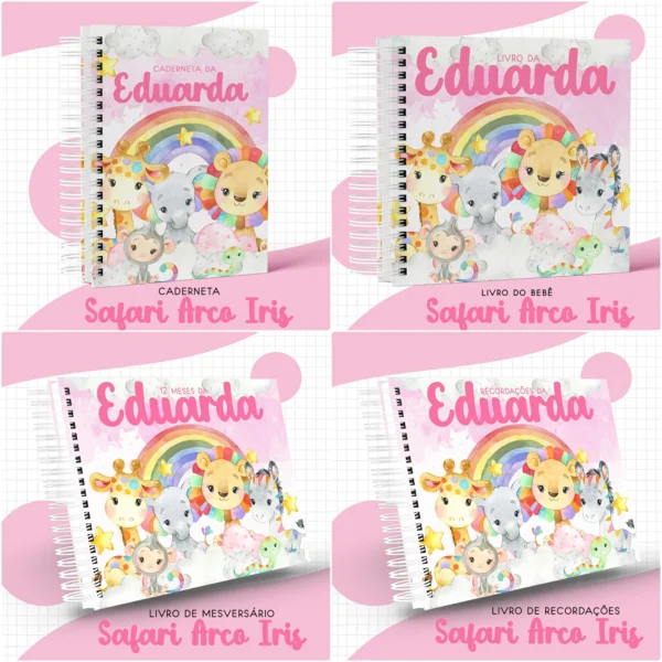 Arquivo Digital KIT Caderneta de vacina Safari Menina 2 - Imagem 4