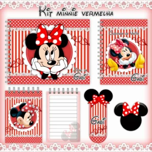 Arquivo Digital KIT Caderneta de vacina MINNIE VERMELHA 1