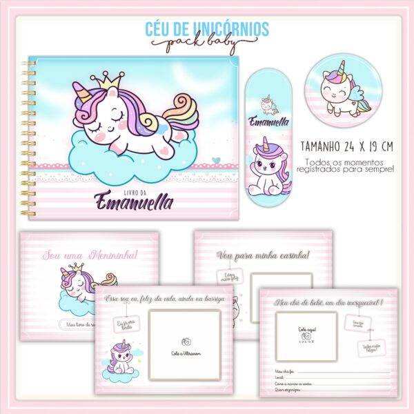 Arquivo Digital KIT Caderneta de vacina UNICORNIO 1 - Imagem 2