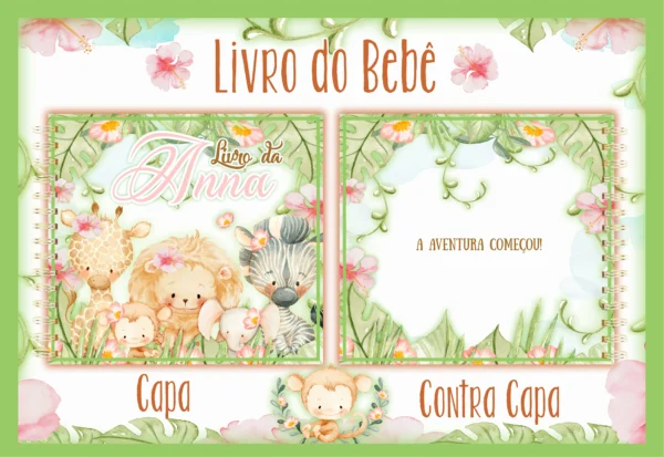 Arquivo Digital KIT Caderneta de vacina SAFARI MENINA 5 - Imagem 2