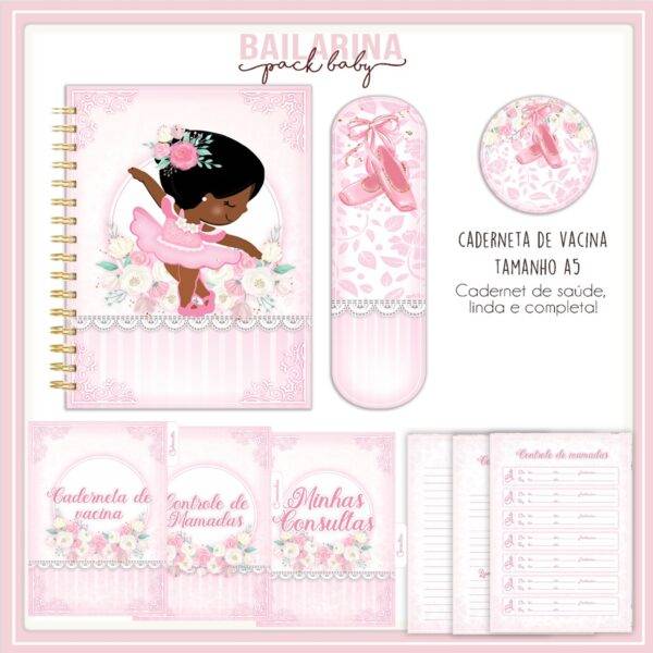 Arquivo Digital KIT Caderneta de vacina BAILARINA 01 - Imagem 2