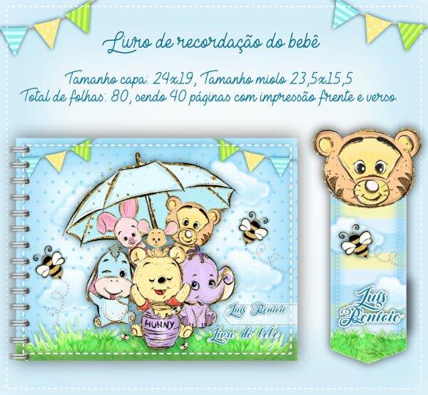 Arquivo Digital KIT Caderneta de vacina URSINHO POOH 1 - Imagem 2