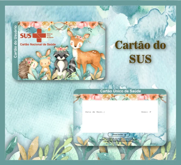 Arquivo Digital KIT Caderneta de vacina BOSQUE MENINA 02 - Imagem 2