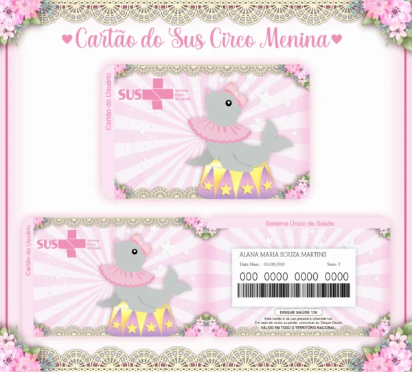 Arquivo Digital KIT Caderneta de vacina CADERNETA DE VACINA E - CIRCO MENINA 02 - Imagem 2