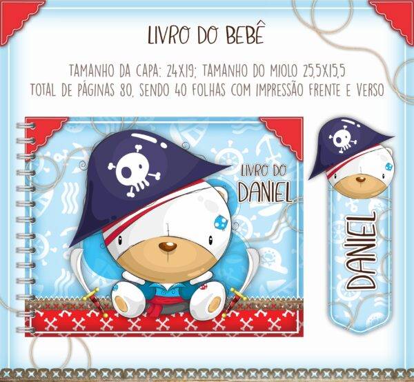 Arquivo Digital KIT Caderneta de vacina URSINHO PIRATA 1 - Imagem 2