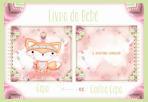 Arquivo Digital KIT Caderneta de vacina BOSQUE TRIBAL MENINA 01 - Imagem 3