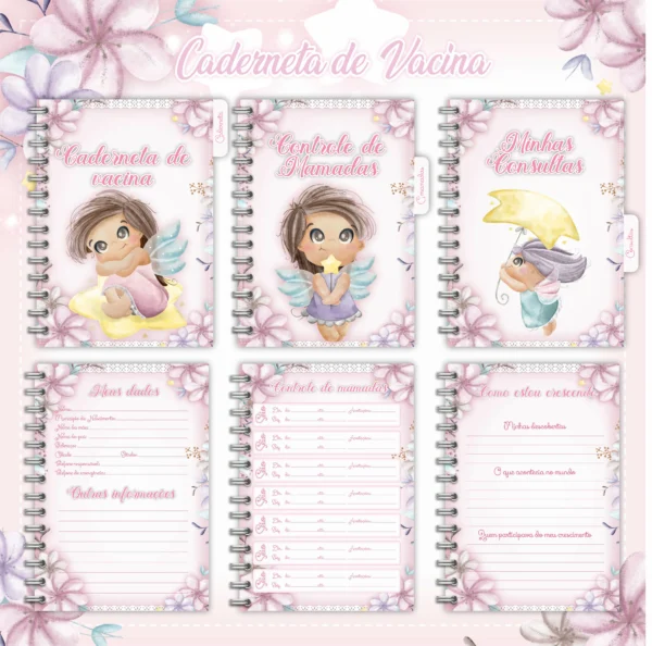 Arquivo Digital KIT Caderneta de vacina FADINHA 1 - Imagem 2