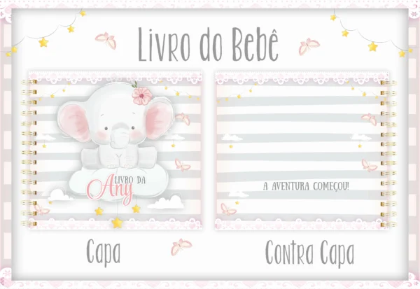 Arquivo Digital KIT Caderneta de vacina ELEFANTINHA BABY 01 - Imagem 2