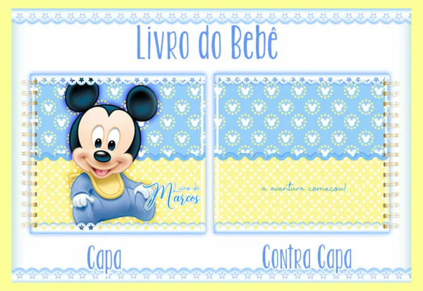 Arquivo Digital KIT Caderneta de vacina MICKEY BABY 2 - Imagem 2