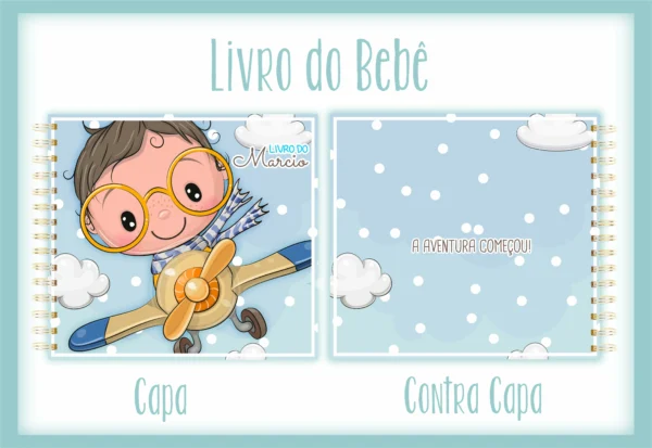 Arquivo Digital KIT Caderneta de vacina MENINO AVIADOR 1 - Imagem 2