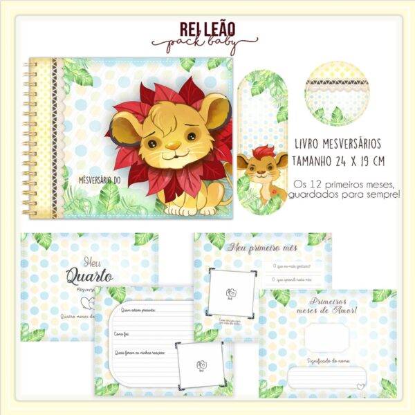 Arquivo Digital KIT Caderneta de vacina REI LEAO 1 - Imagem 2