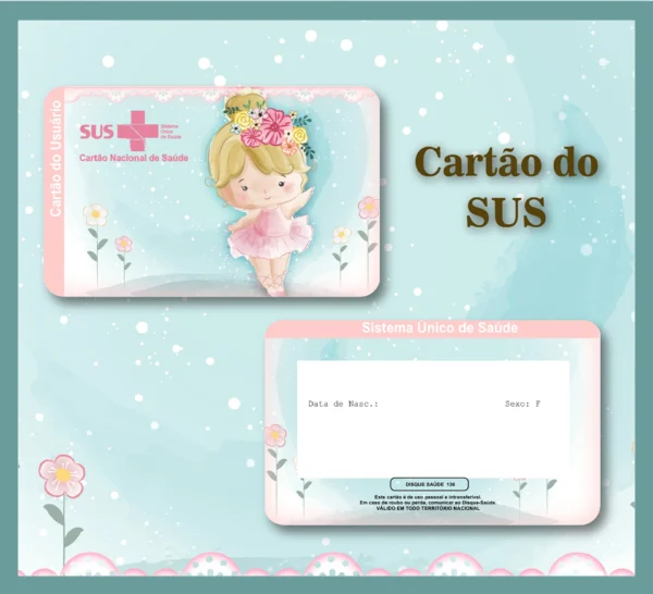 Arquivo Digital KIT Caderneta de vacina BAILARINA 03 - Imagem 2