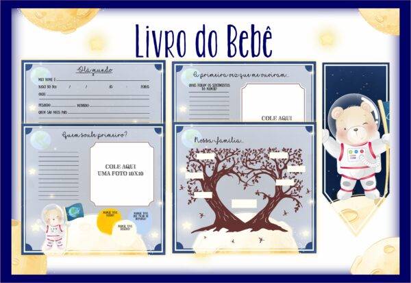 Arquivo Digital KIT Caderneta de vacina URSO ASTRONAUTA 1 - Imagem 2