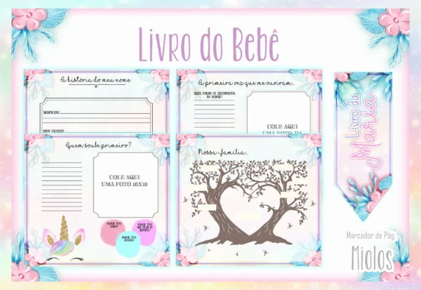 Arquivo Digital KIT Caderneta de vacina UNICORNIO 2 - Imagem 3