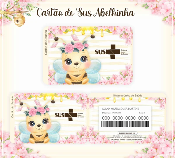 Arquivo Digital KIT Caderneta de vacina ABELHINHA 1 - Imagem 2