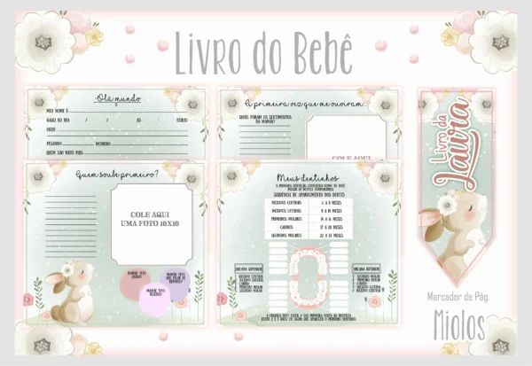Arquivo Digital KIT Caderneta de vacina COELHINHA 01 - Imagem 4