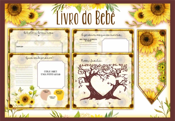 Arquivo Digital KIT Caderneta de vacina GIRASSOL 1 - Imagem 2