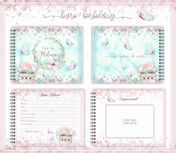 Arquivo Digital KIT Caderneta de vacina FLORAL MENINA 1 - Imagem 3