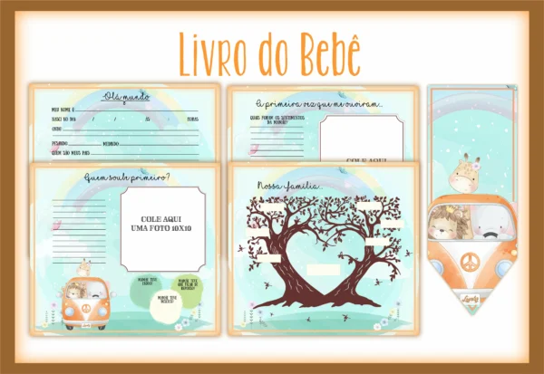 Arquivo Digital KIT Caderneta de vacina SAFARI NA KOMBI 1 - Imagem 3