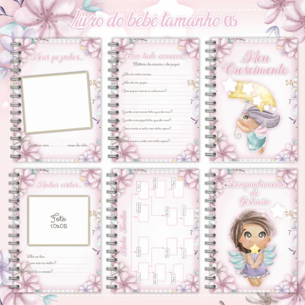 Arquivo Digital KIT Caderneta de vacina FADINHA 1 - Imagem 4
