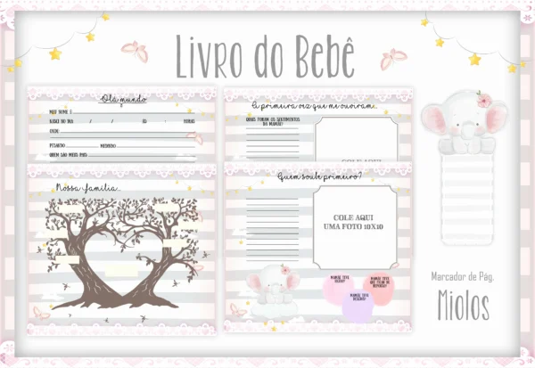 Arquivo Digital KIT Caderneta de vacina ELEFANTINHA BABY 01 - Imagem 3