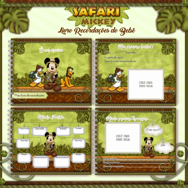 Arquivo Digital KIT Caderneta de vacina MICKEY SAFARI 1 - Imagem 4