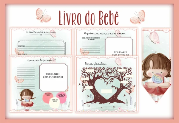 Arquivo Digital KIT Caderneta de vacina MENINA 2 - Imagem 3