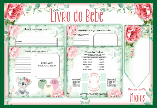 Arquivo Digital KIT Caderneta de vacina KOALA MENINA 1 - Imagem 3