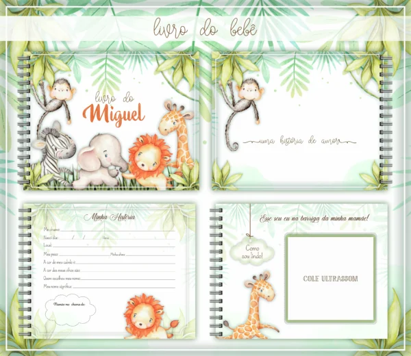 Arquivo Digital KIT Caderneta de vacina SAFARI MENINO 1 - Imagem 4